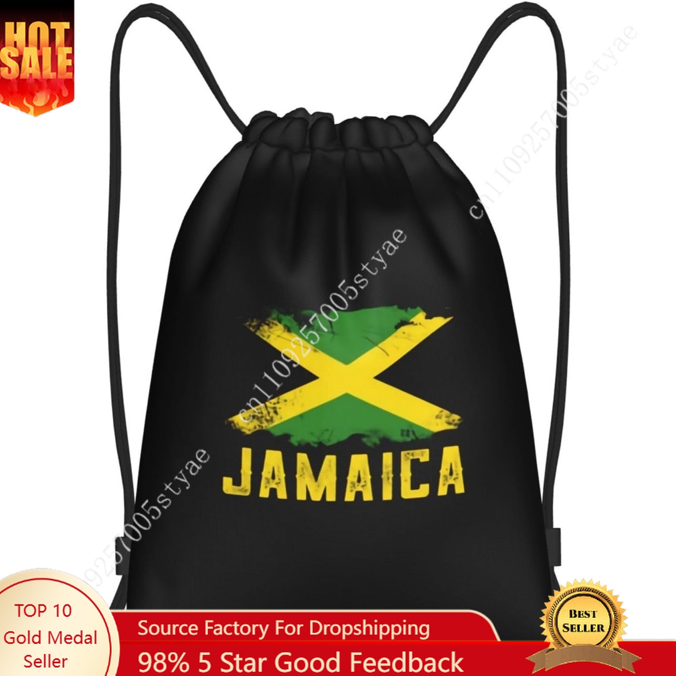 Travel Accessories For Jamaica - Bolsa con cordón con bandera de
