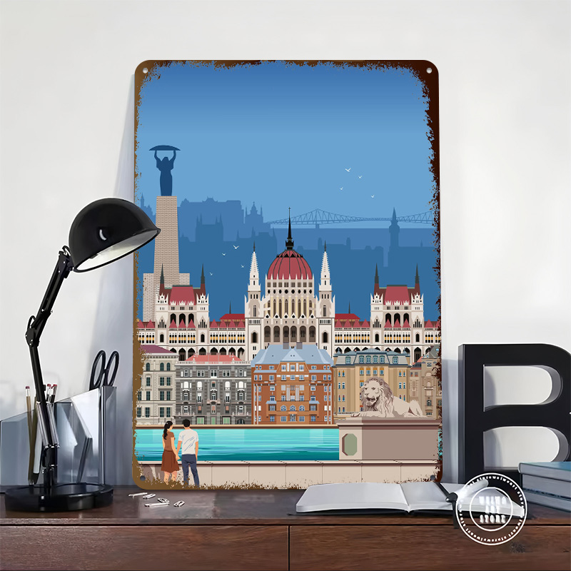 Póster de Metal con Diseño de  - Travel Accessories For Europe reseña y precio