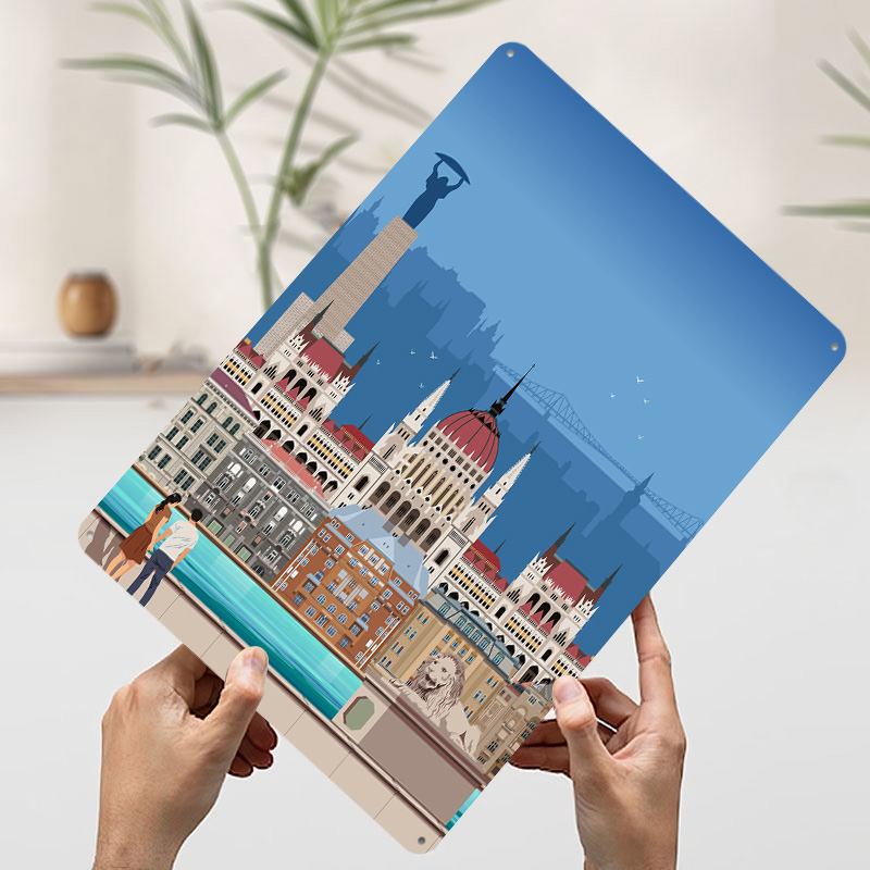 Póster de Metal con Diseño de  - Travel Accessories For Europe reseña y precio