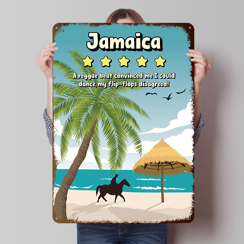 Póster Metálico de Jamaica con - Travel Accessories For Jamaica reseña y precio