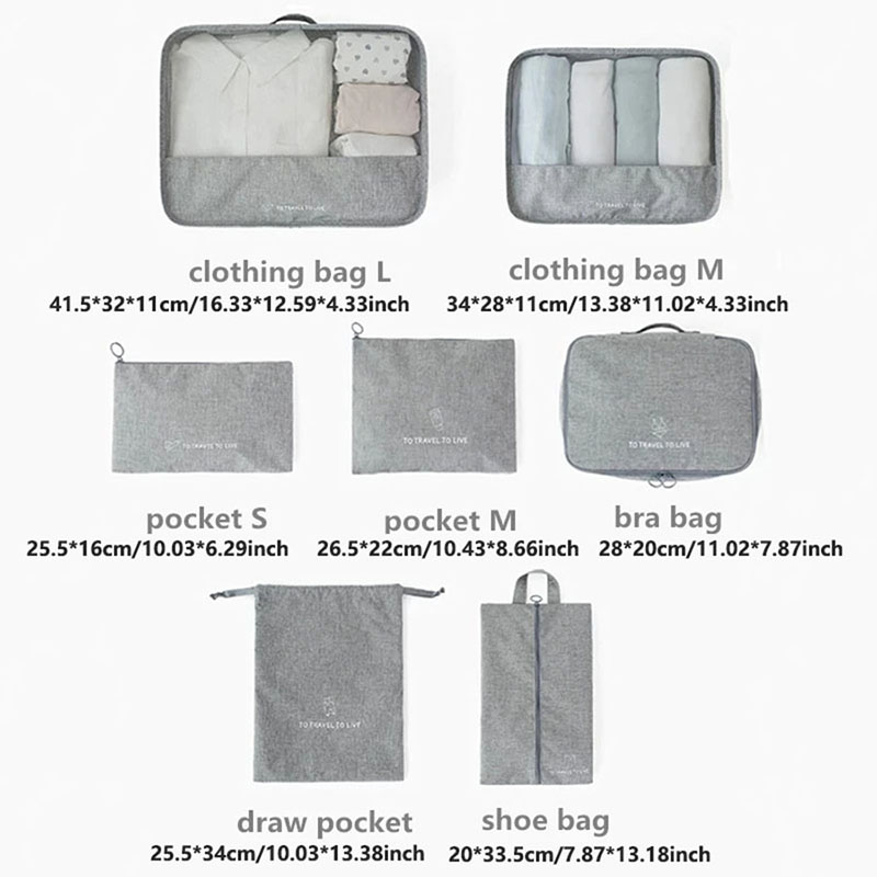 Juego de 7 cubos organizadores - Travel Accessories Kit For Women reseña y precio