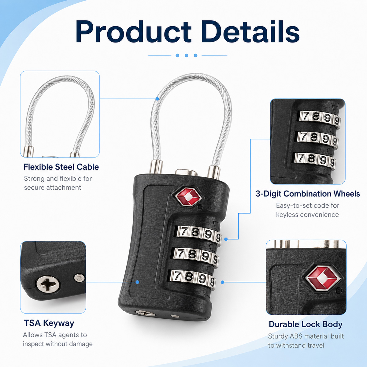 Candado de Equipaje Aprobado p - Travel Accessories Electronics reseña y precio
